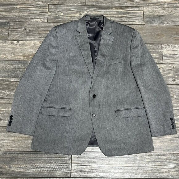 Lauren Ralph Lauren Suit Jacket Men’s 46R Sport Coat Gray Silver Herringbone - Picture 2 of 14